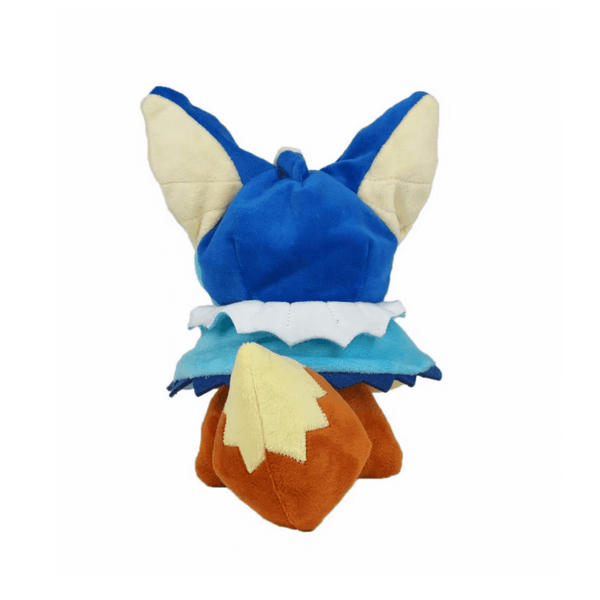 Evoli Cosplay Aquali peluche 20cm avec détails Aquali, idéal pour les fans de Pokémon.