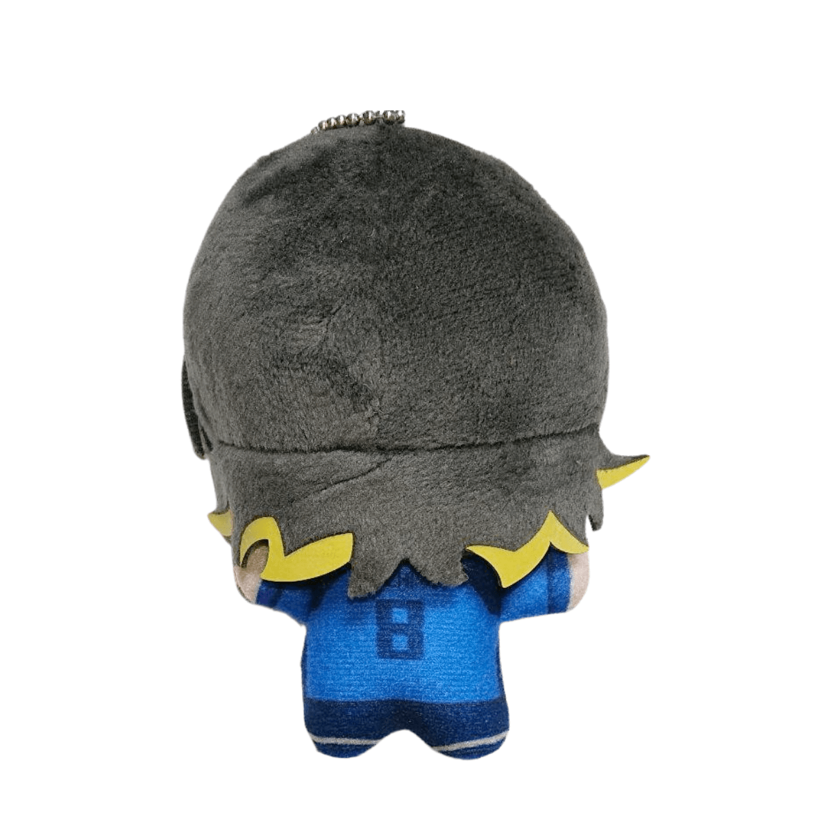 Peluche Meguru Bachira de 10cm, personnage de l'animé Blue Lock, vue arrière.