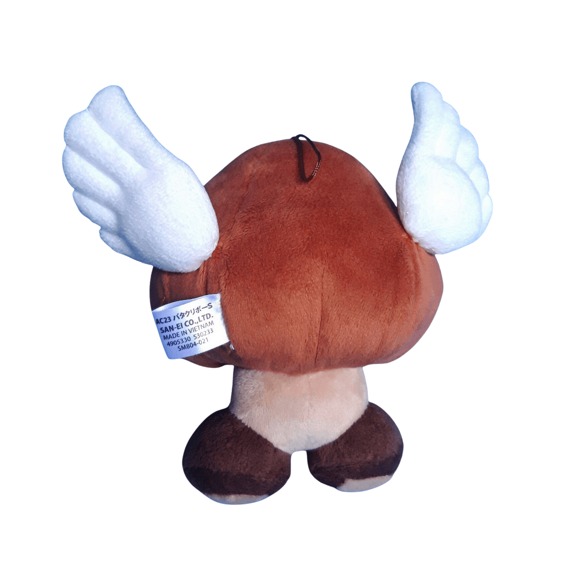 Peluche Goomba Ailé avec des ailes, 16cm, personnage emblématique de la série Super Mario.