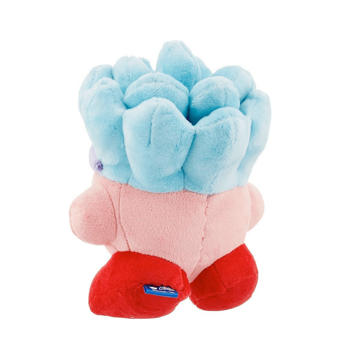 Peluche Kirby Glace de 20cm, protagoniste de la série Kirby, souple et réconfortant, vue arrière avec détails colorés.