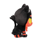 Peluche Flamiaou de 22cm vue de côté avec ses couleurs vives et son design inspiré par Pokémon.
