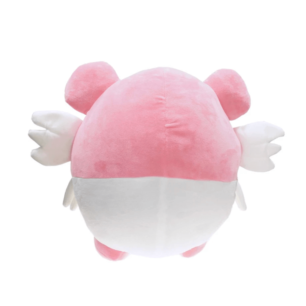 Peluche Leuphorie rose vue de dos, douce et adorable, parfaite pour les fans de Pokémon.