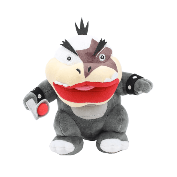 peluche Morton Koopa Jr. de 20cm inspirée de Mario avec peau brune et puissant effet tremblement