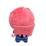 Peluche Chigiri Hyoma rose aux longs cheveux en tissu doux, portant une tenue bleue à rayures noires.