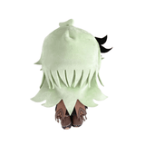 Peluche Collei vert pâle avec une longue chevelure en forme de feuilles et des bottes brunes ornées