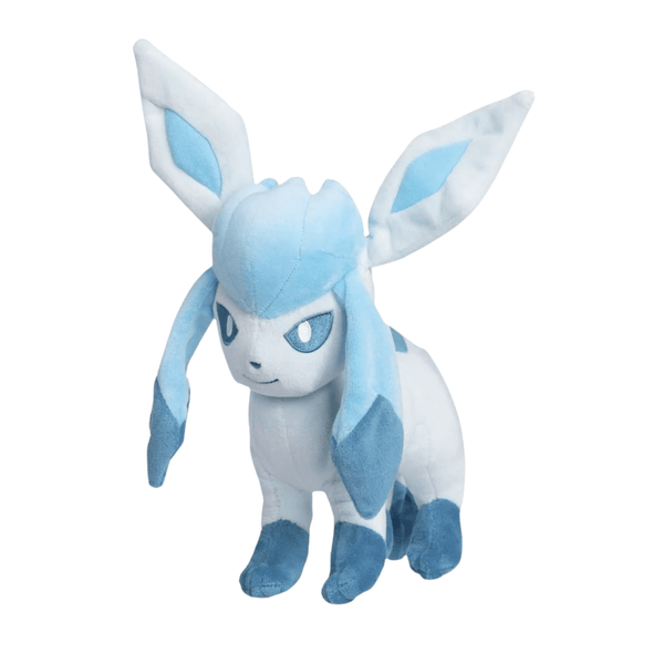 peluche Givrali bleu clair et blanc, en tissu doux, avec de longues oreilles dressées et des pattes bleu foncé