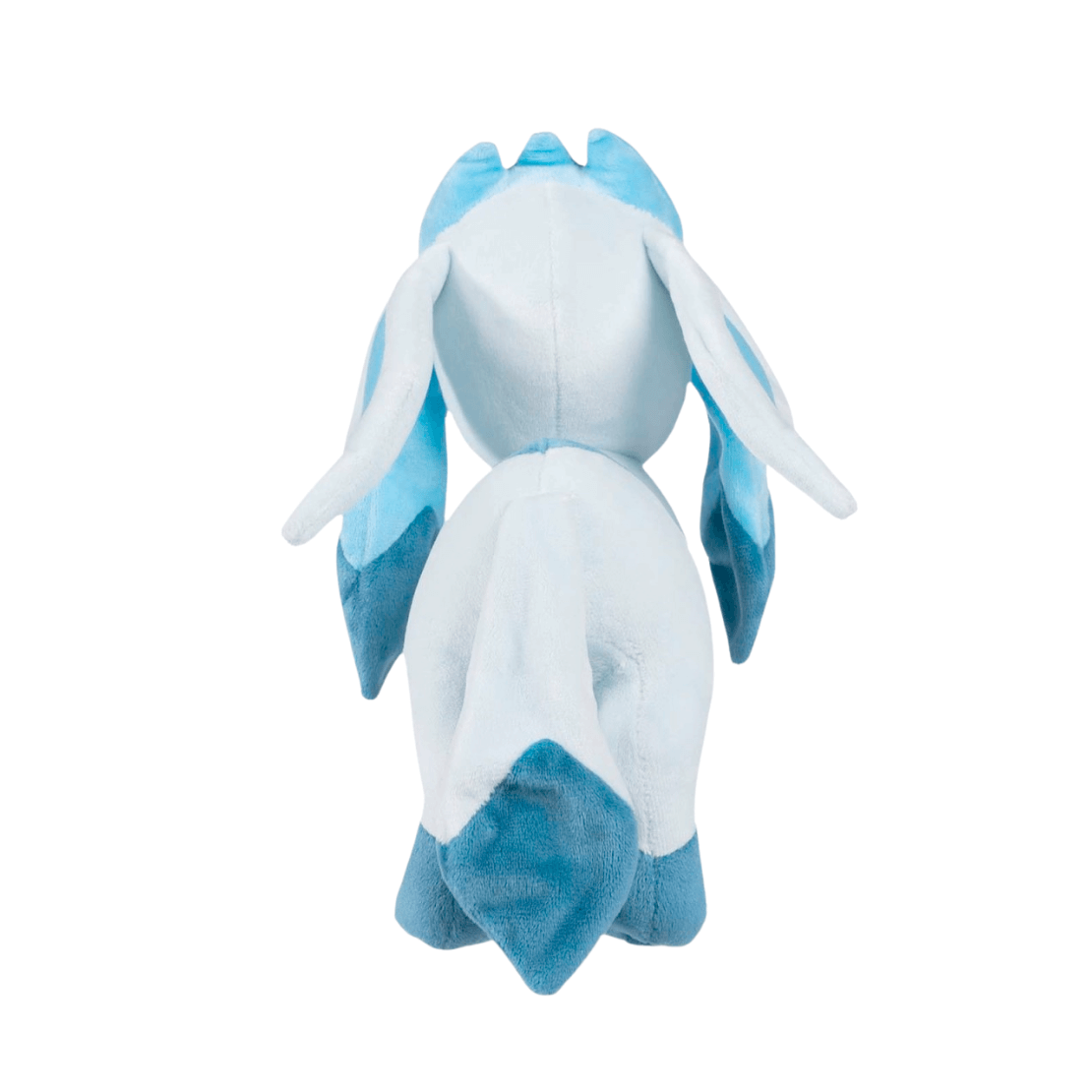 Peluche Givrali bleu clair et turquoise en tissu doux, vue de dos avec oreilles pendantes et queue pointue.