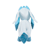 Peluche Givrali bleu clair et turquoise en tissu doux, vue de dos avec oreilles pendantes et queue pointue.