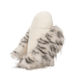 peluche Hedwige en tissu doux blanc et gris, avec des plumes rayées et des ailes duveteuses