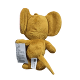 Peluche Jerry en tissu pelucheux brun doré, avec de grandes oreilles rondes et une longue queue fine.