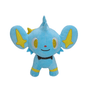 Peluche Lixy bleue en tissu doux, avec de grandes oreilles, des détails jaunes et un col noir brodé.