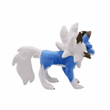 Peluche Lougaroc Shiny bleu et blanc en forme de loup, avec une crinière épaisse et des oreilles pointues.