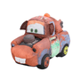 Peluche Martin de Cars en forme de dépanneuse orange et rouille, avec yeux verts, dents blanches et détails bleus.