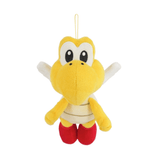 peluche Paratroopa jaune en tissu doux, avec ailes blanches, carapace ventrale beige et chaussures rouges