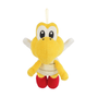 peluche Paratroopa jaune en tissu doux, avec ailes blanches, carapace ventrale beige et chaussures rouges