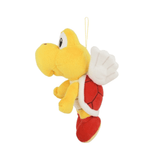 peluche Paratroopa jaune en tissu doux, avec carapace rouge, ailes blanches et membres assortis au personnage Mario