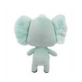 peluche Petit Bout d’chou en tissu doux vert d’eau, avec de grandes oreilles duveteuses et de petits pieds noirs