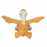 Peluche Peluches Latias Shiny orange et blanche en tissu doux, aux ailes étendues et au corps arrondi